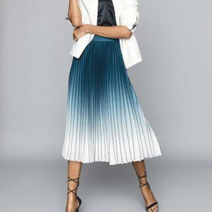 Reiss NWT Mila Ombre Pleated Midi Skirt